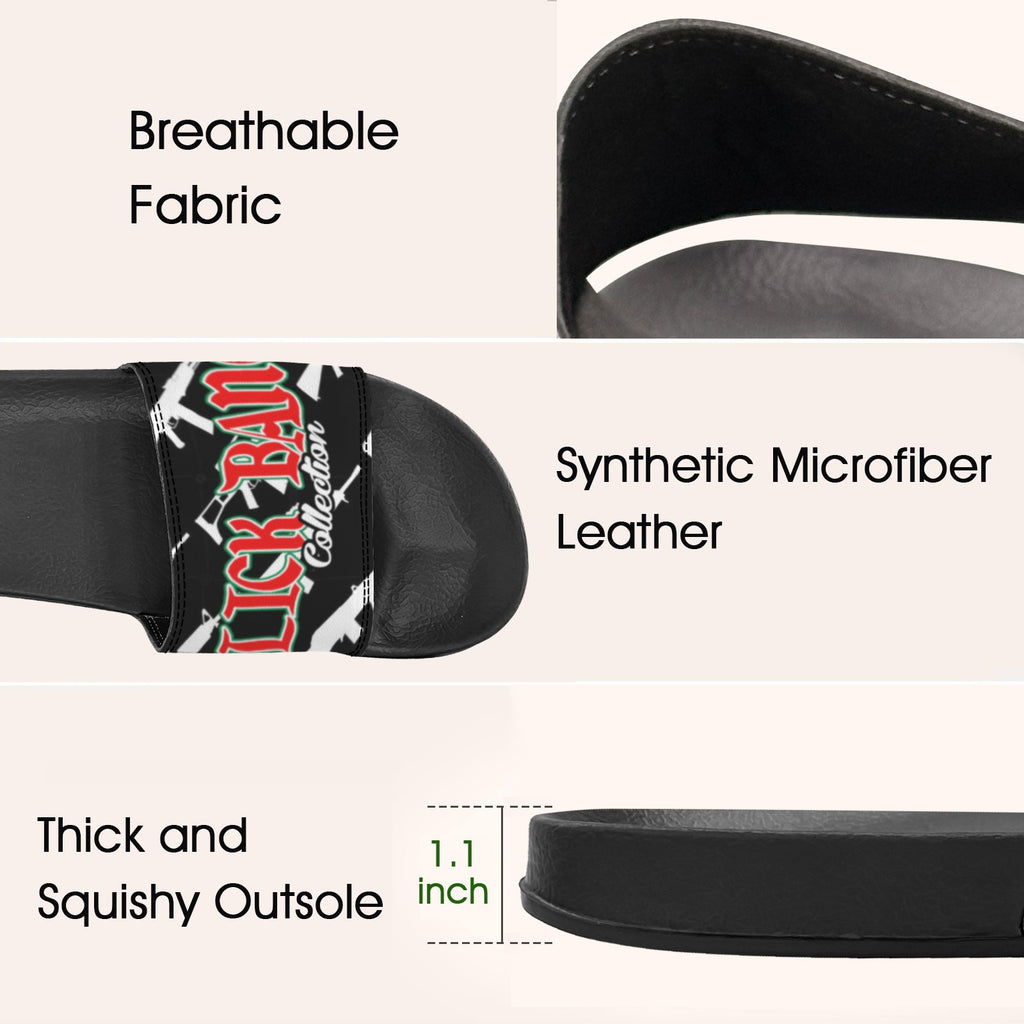CLICK BANG COLLECTION WOMEN'S BLACK SOLE SLIDES