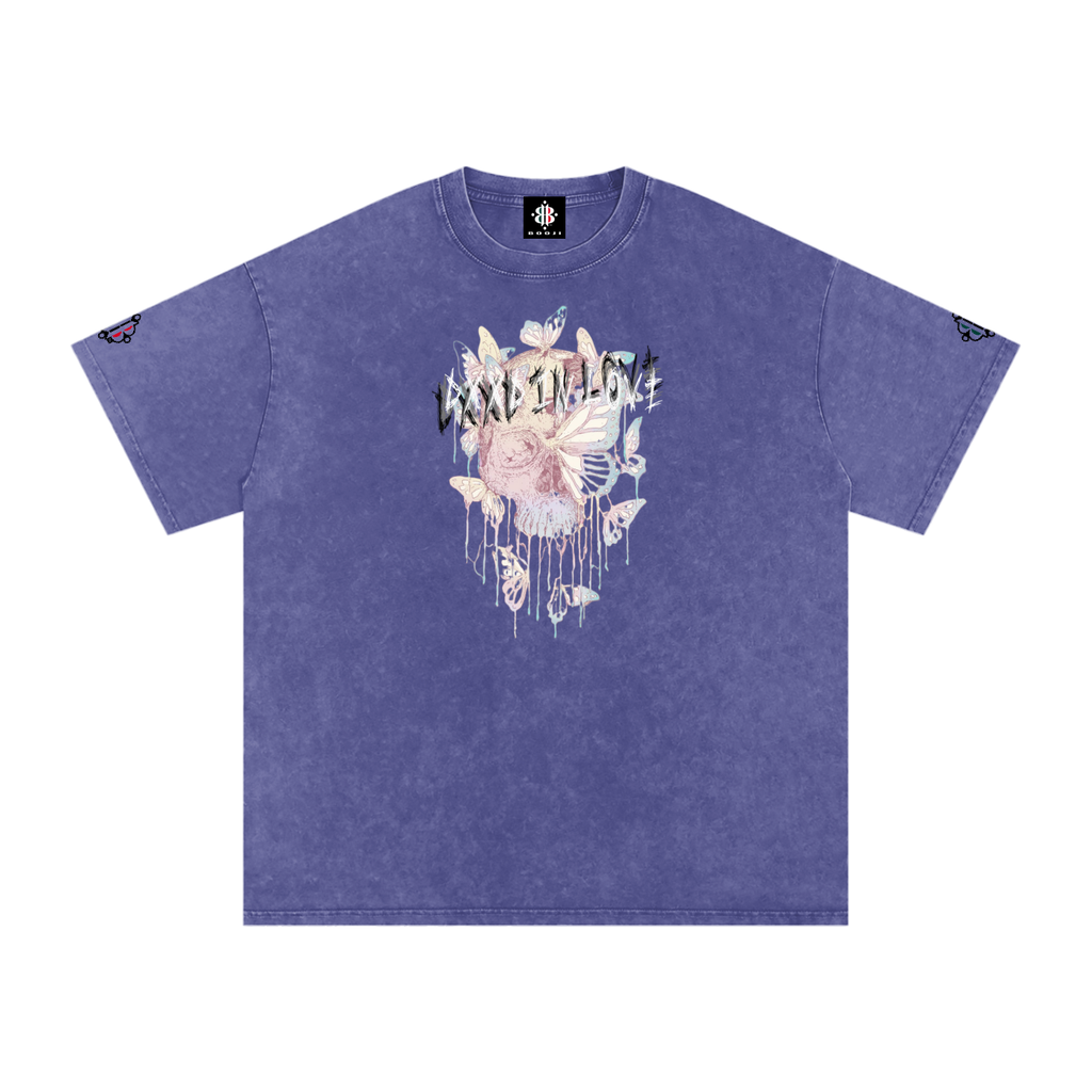 BOOJI ITALY DXXD IN LOVE BUTTERFLIES SNOW WASHED T-SHIRT