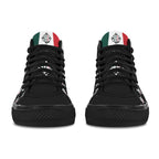 BOOJI ITALY 4 EVER $ LOGO PATTERN MEN'S BLACK CANVAS SHOES