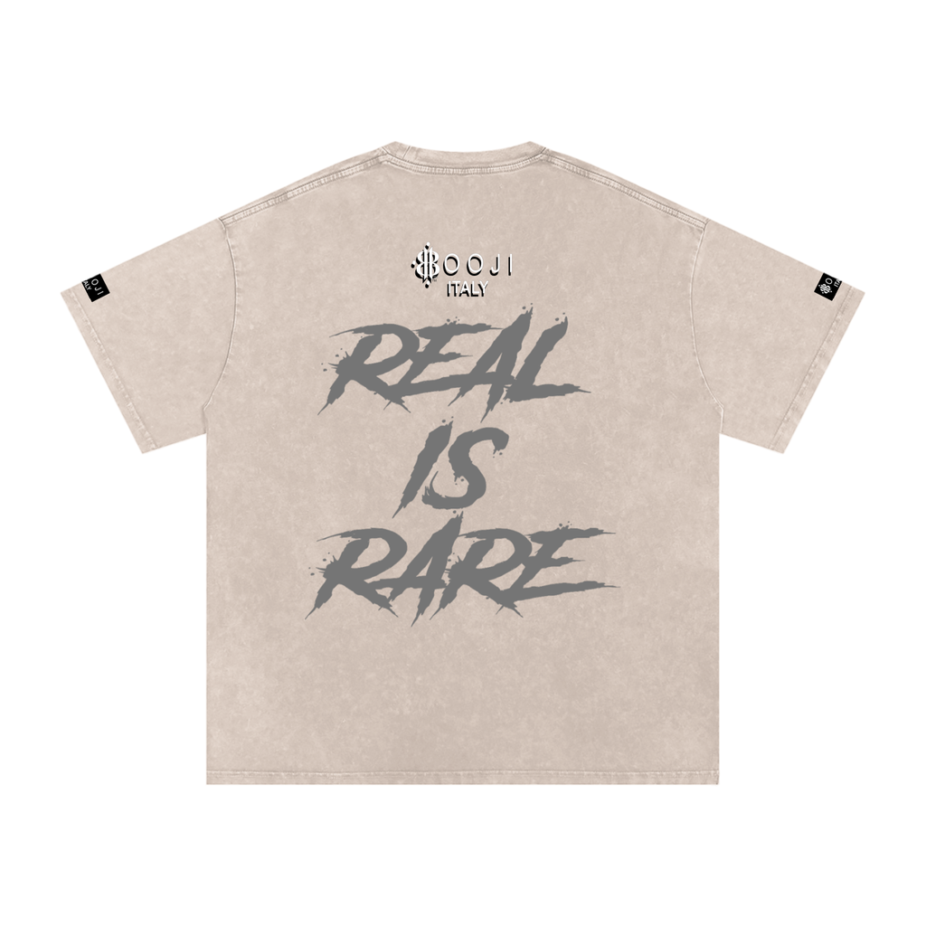 BOOJI ITALY "RICH SINNERS-REAL IS RARE" SNOW WASHED T-SHIRT