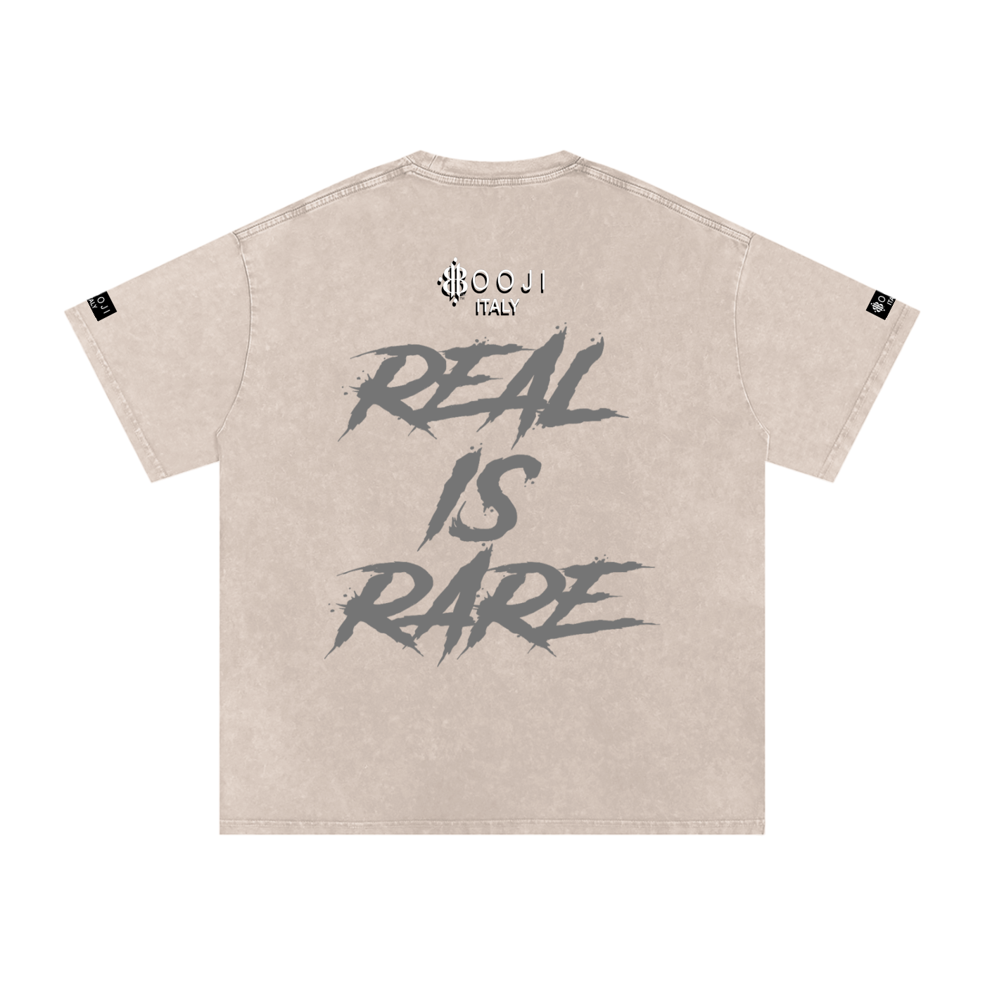 BOOJI ITALY "RICH SINNERS-REAL IS RARE" SNOW WASHED T-SHIRT