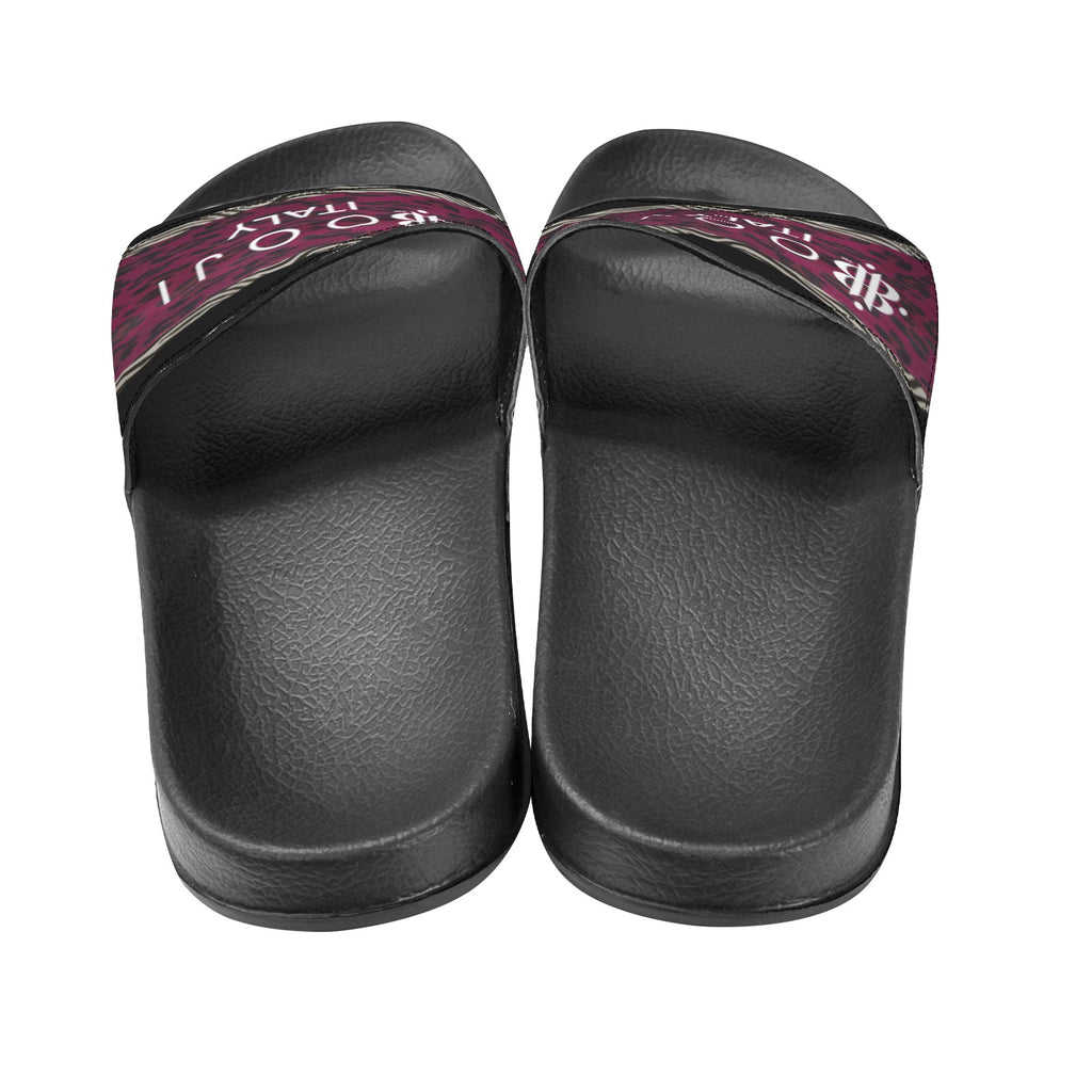 BOOJI ITALY WILD INFLUENCE COLLECTION LOGO MEN'S BLACK SOLE SLIDES