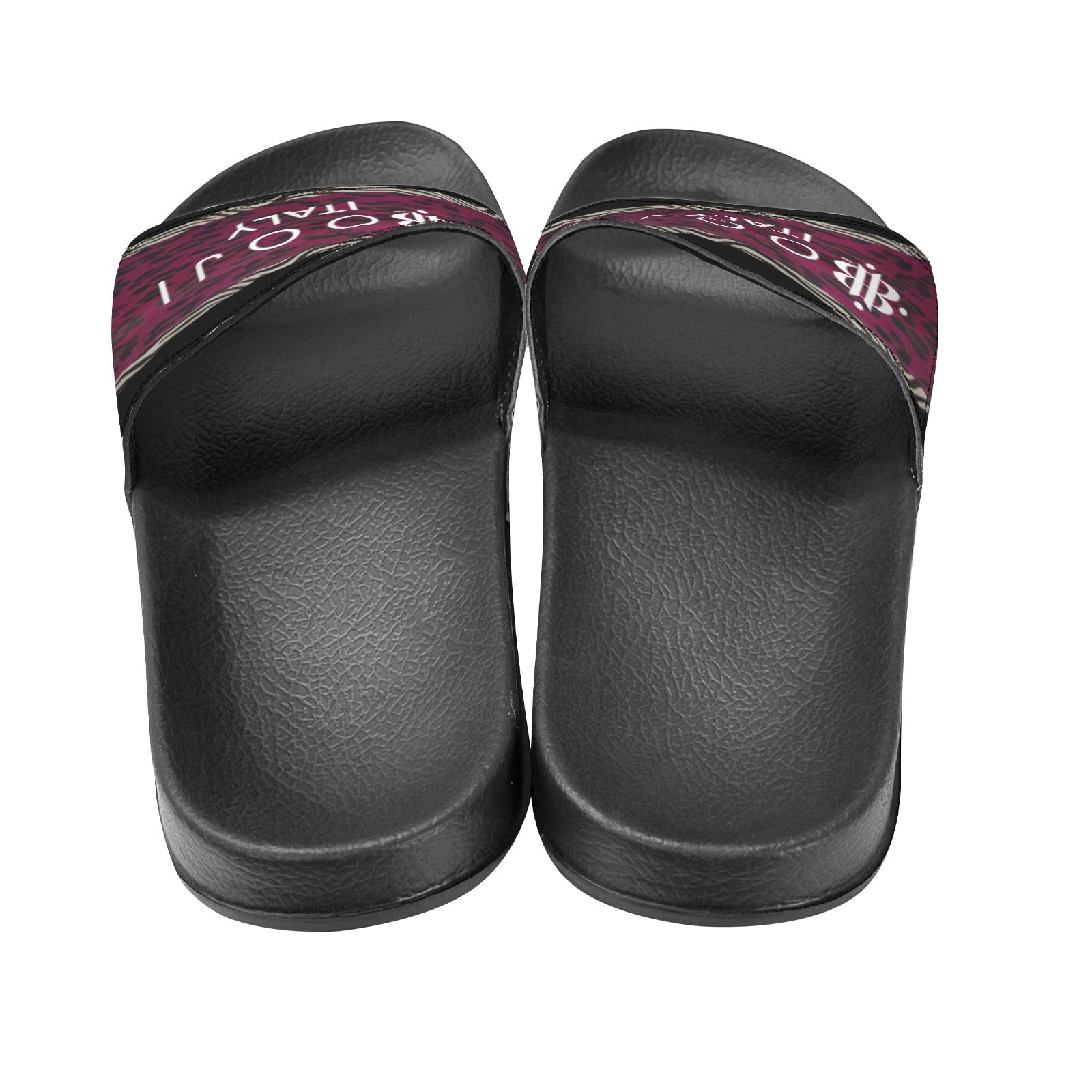 BOOJI ITALY WILD INFLUENCE COLLECTION LOGO MEN'S BLACK SOLE SLIDES