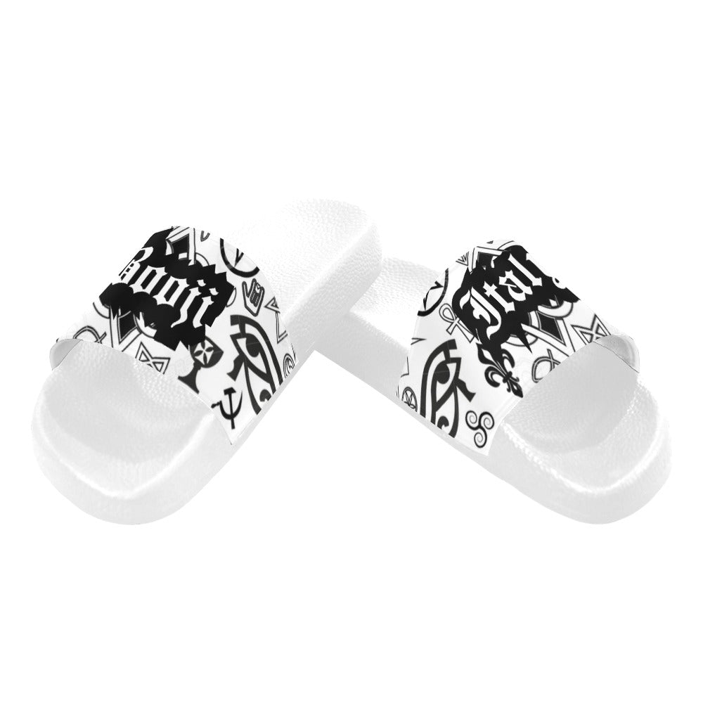 BOOJI ITALY SYMBOLS COLLECTION MEN'S WHITE SOLE SLIDES