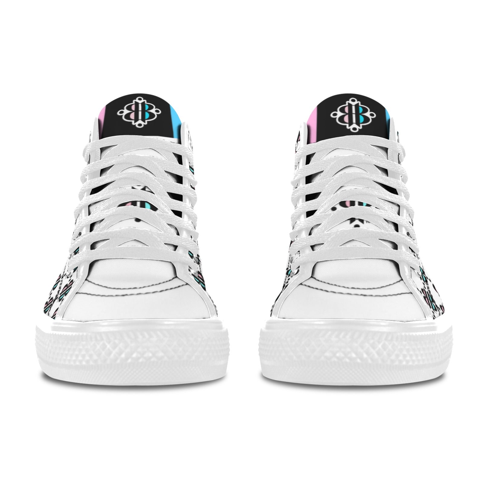 BOOJI INVERTED LOGO PATTERN Vancouver High Top Canvas Women's Shoes (Model1013-1)