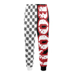 BOOJI ITALY 4 EVER $ LOGO PATTERN WHITE CONTRAST MEN'S TRACK PANTS