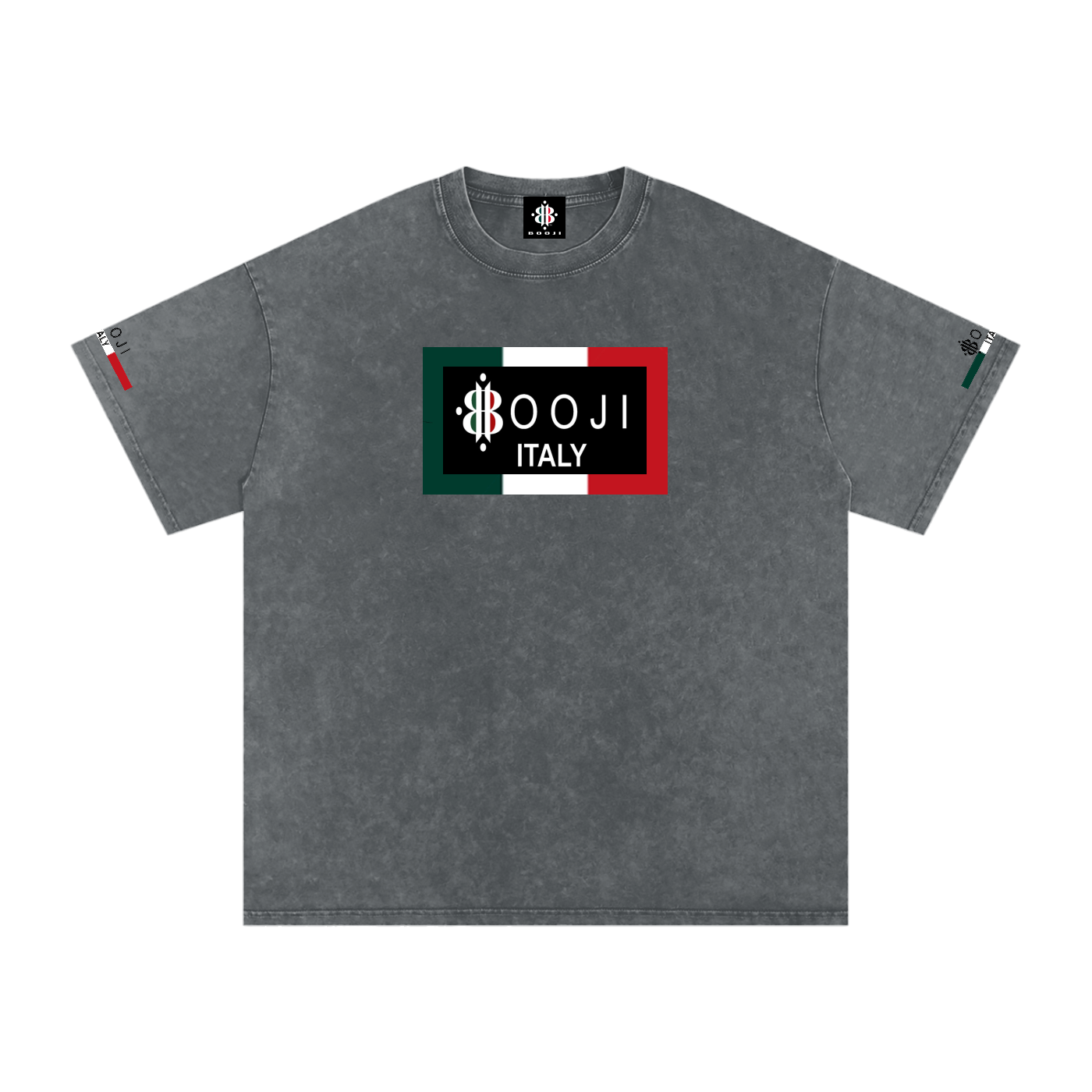 BOOJI ITALY ITALIAN FLAG 4 EVER $ LOGO SNOW WASHED T-SHIRT