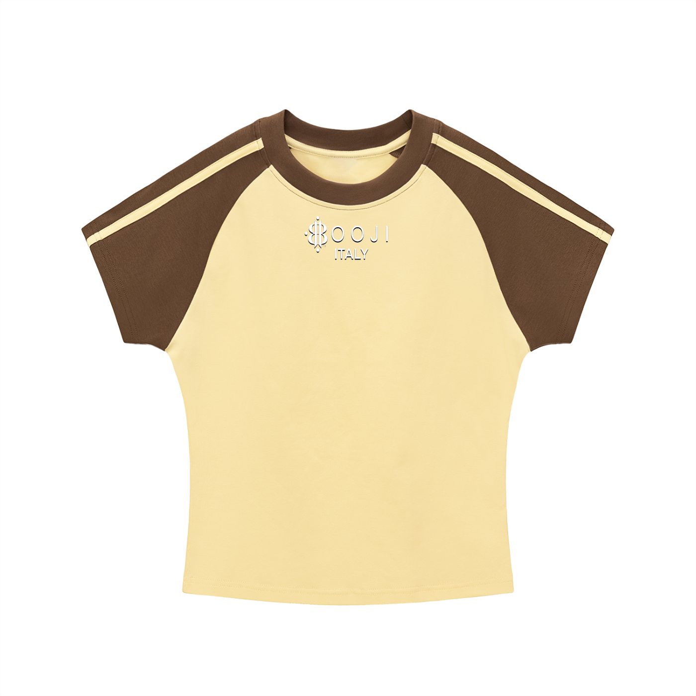 BOOJI ITALY LOGO WOMEN'S CONTRAST STRIPED RAGLAN T-SHIRT