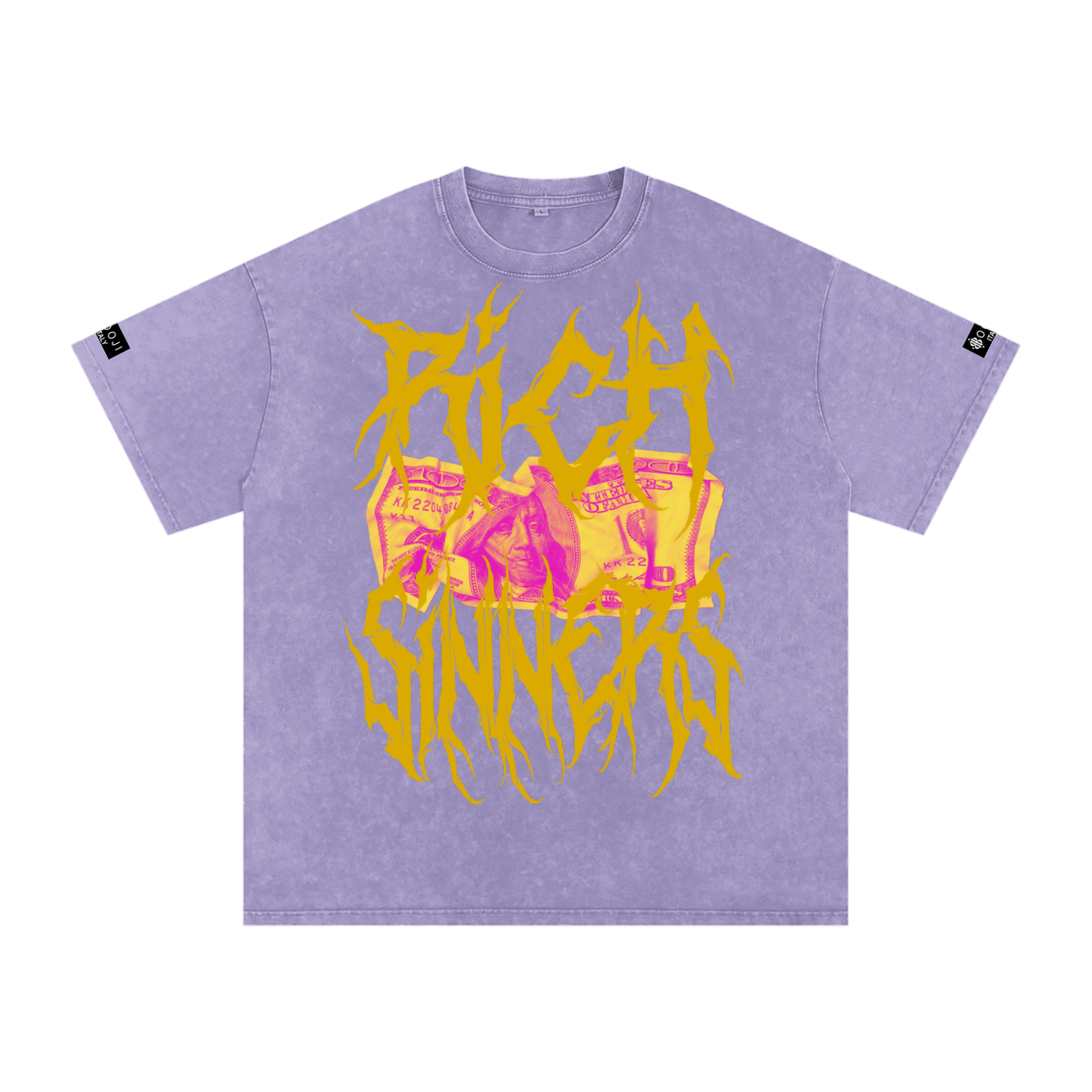 BOOJI ITALY "RICH SINNERS-REAL IS RARE" SNOW WASHED T-SHIRT