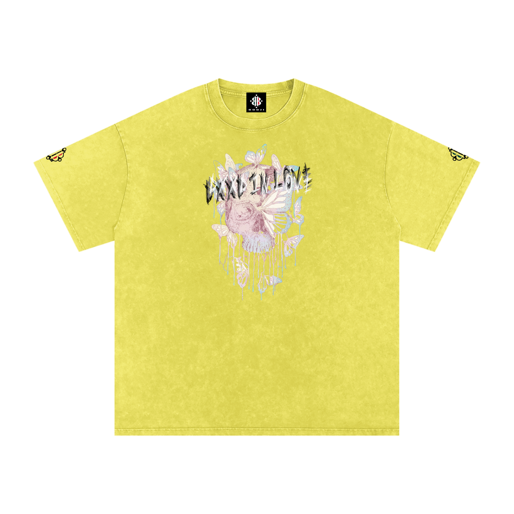 BOOJI ITALY DXXD IN LOVE BUTTERFLIES SNOW WASHED T-SHIRT