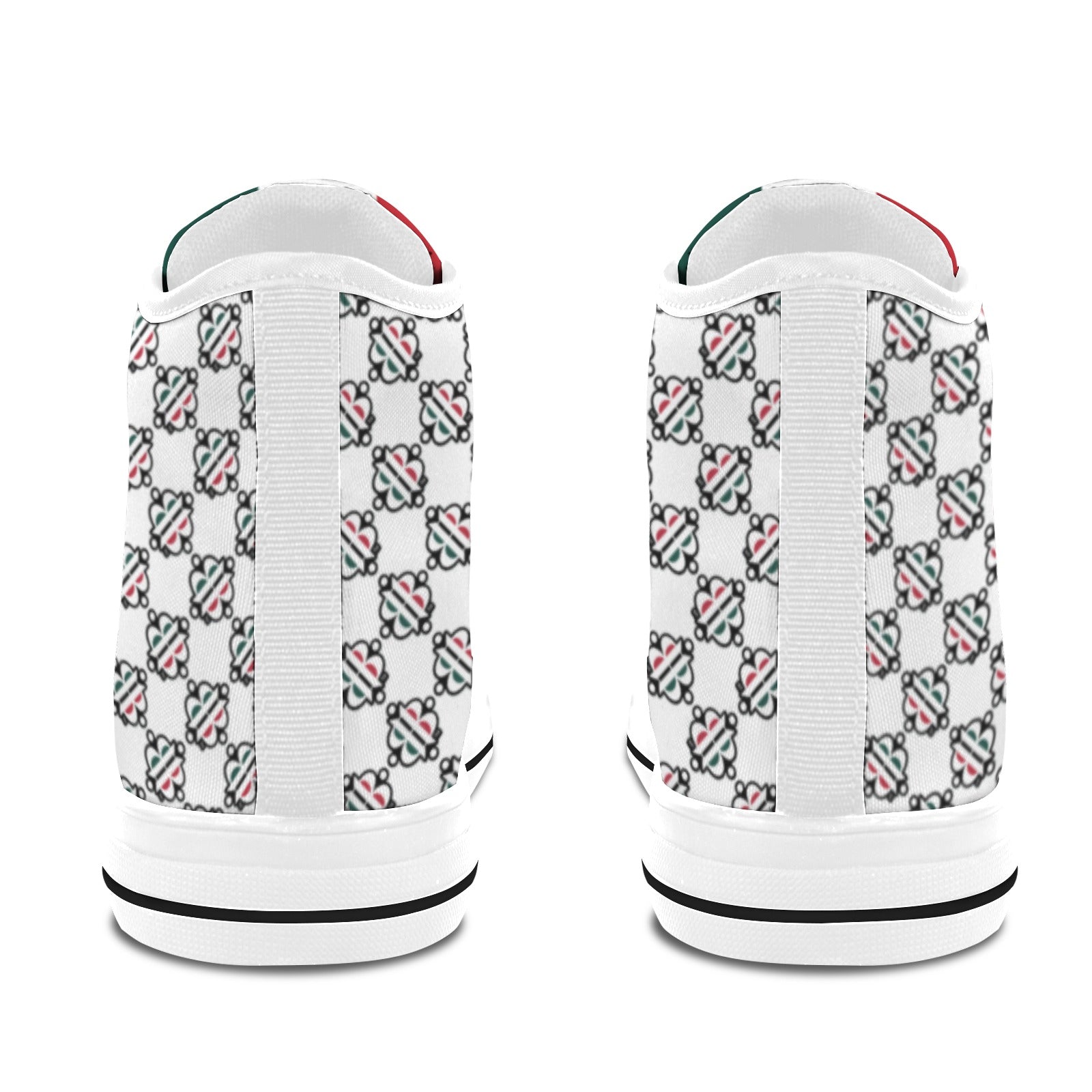 BOOJI LOGO PATTERN WHITE Vancouver High Top Canvas Women's Shoes (Model1013-1)
