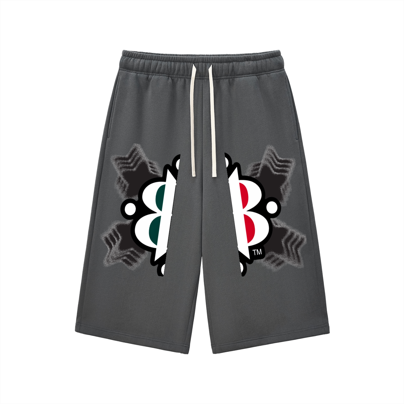 BOOJI ITALY STARS LOGO MULTIPLIED DRAWSTRING 3/4 SWEATSHORTS