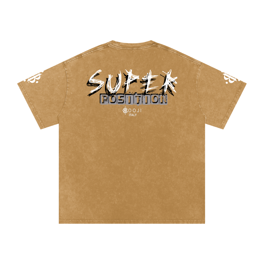 BOOJI ITALY SHARP "SUPER POSITION" LINE SNOW WASHED T-SHIRT