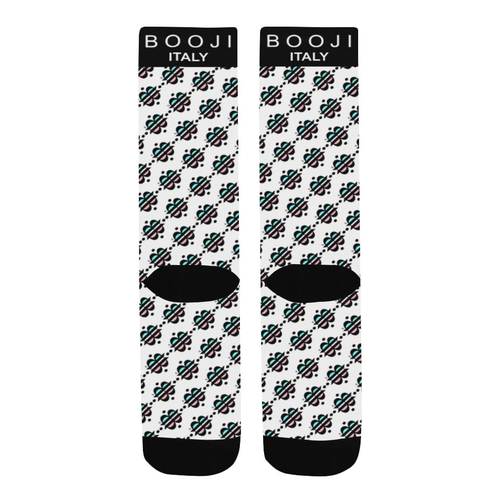 BOOJI INVERTS COLLECTION WHITE Men's Custom Socks
