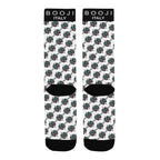 BOOJI ITALY 4 EVER $ LOGO INVERTED PATTERN MEN'S WHITE SOCKS