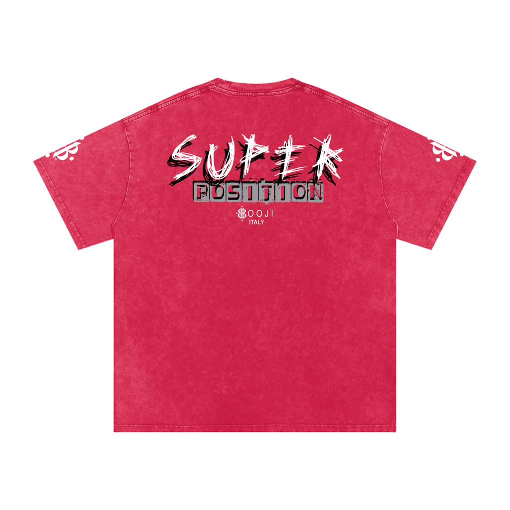 BOOJI ITALY SHARP "SUPER POSITION" LINE SNOW WASHED T-SHIRT