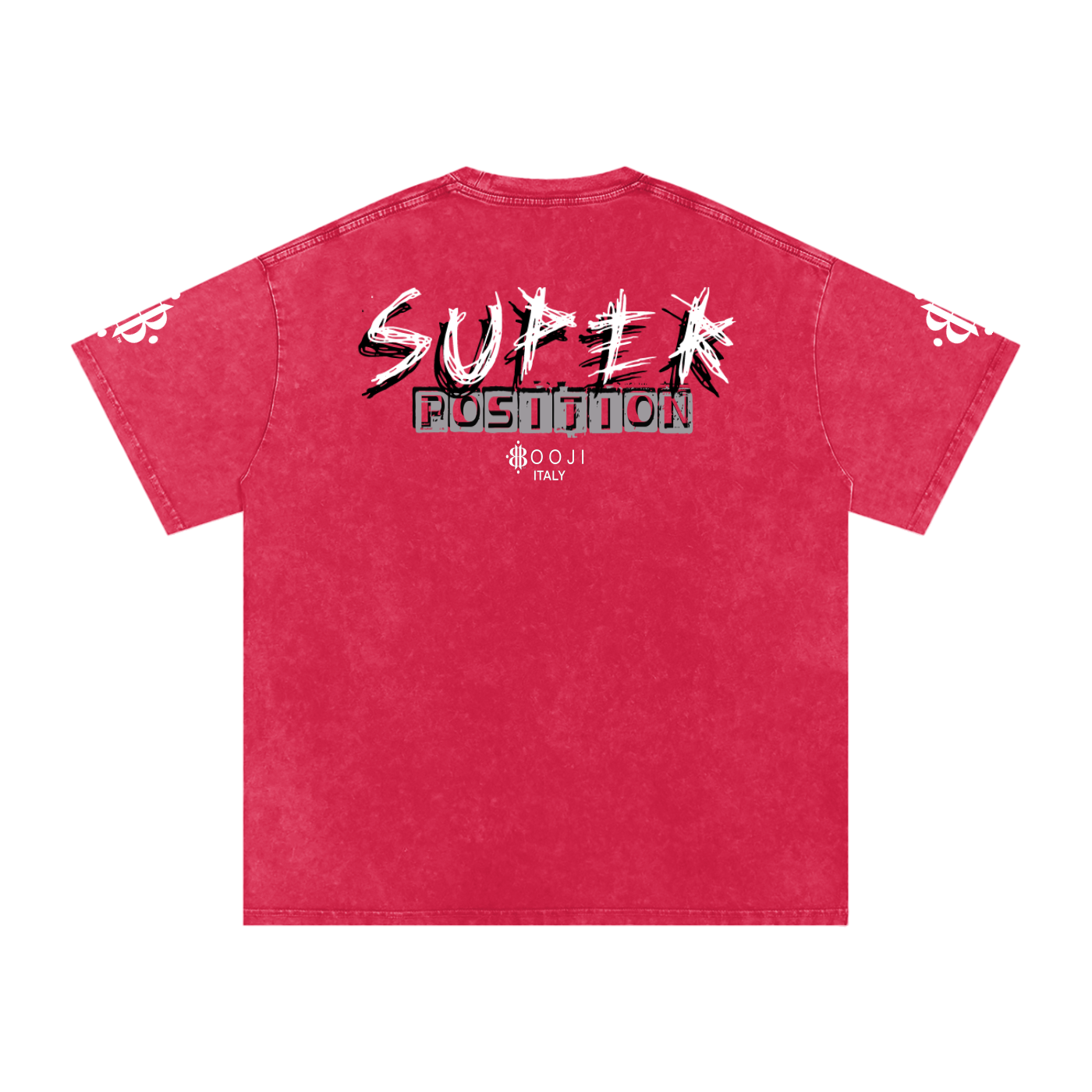 BOOJI ITALY SHARP "SUPER POSITION" LINE SNOW WASHED T-SHIRT