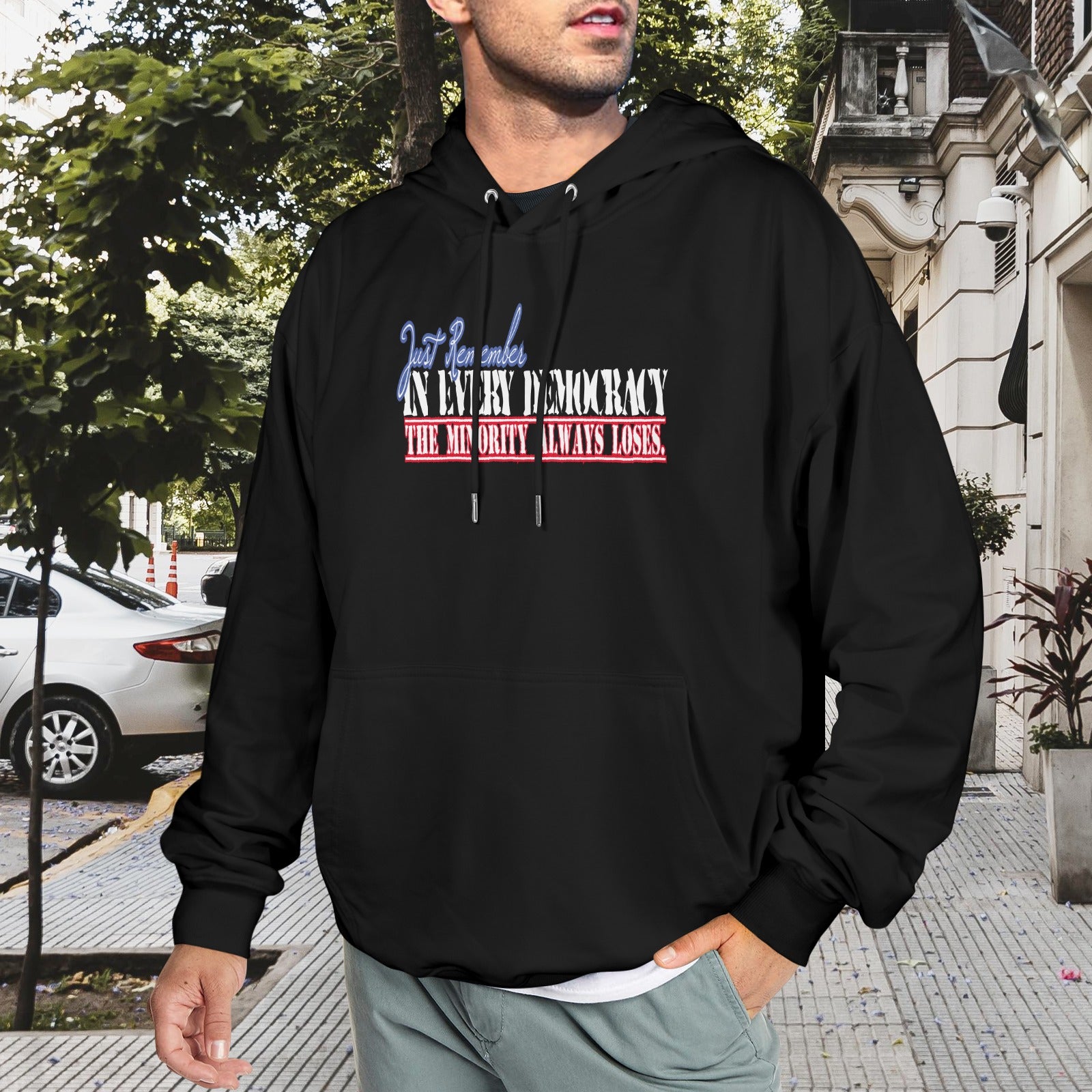 Democracy Personalized Men's Hoodie(Model H03) | Ships from USA