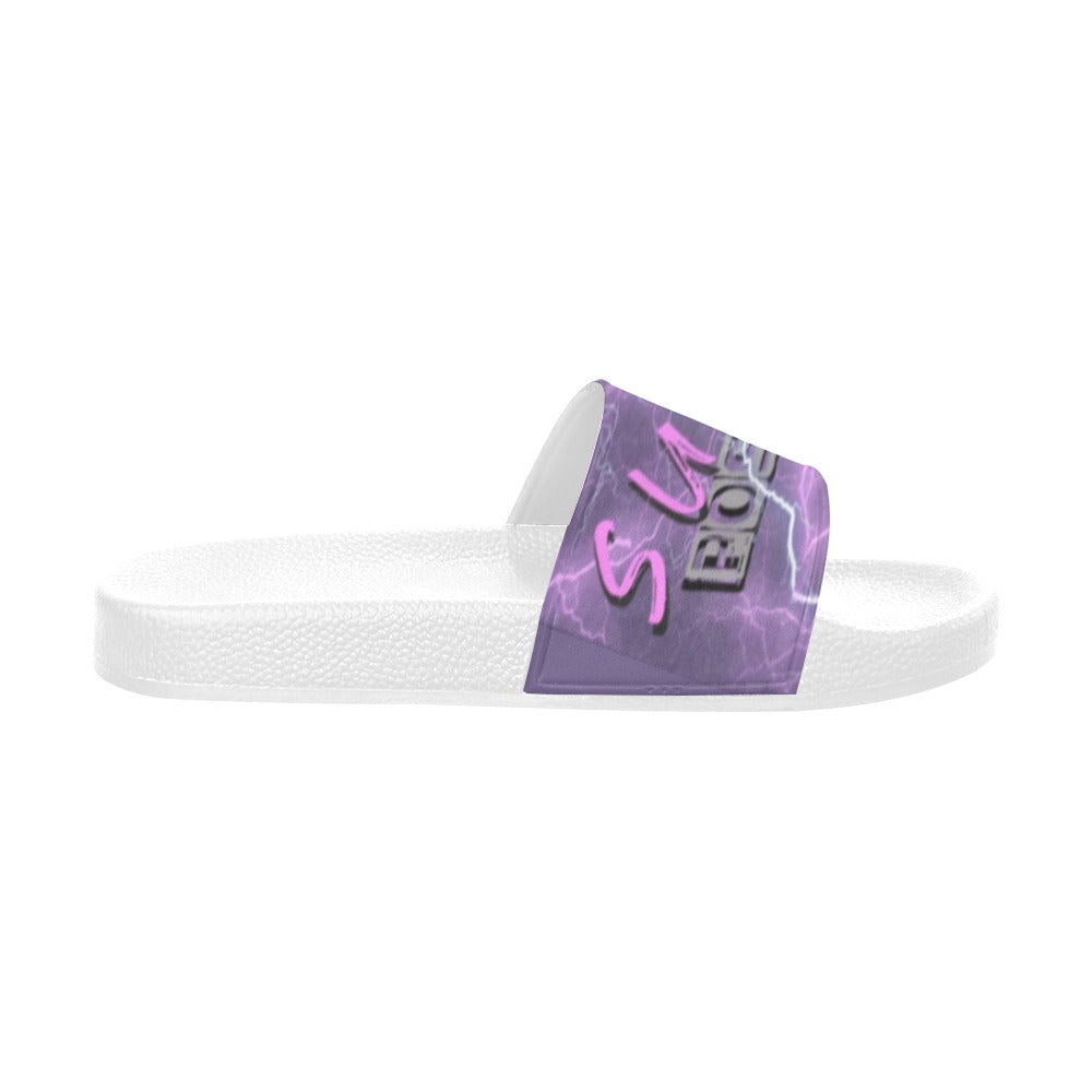 BOOJI ITALY SUPER POSITION LIGHTNING LOGO MEN'S WHITE SOLE SLIDES