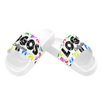 BOOJI ITALY LOGOS COLLECTION MEN'S WHITE SOLE SLIDES