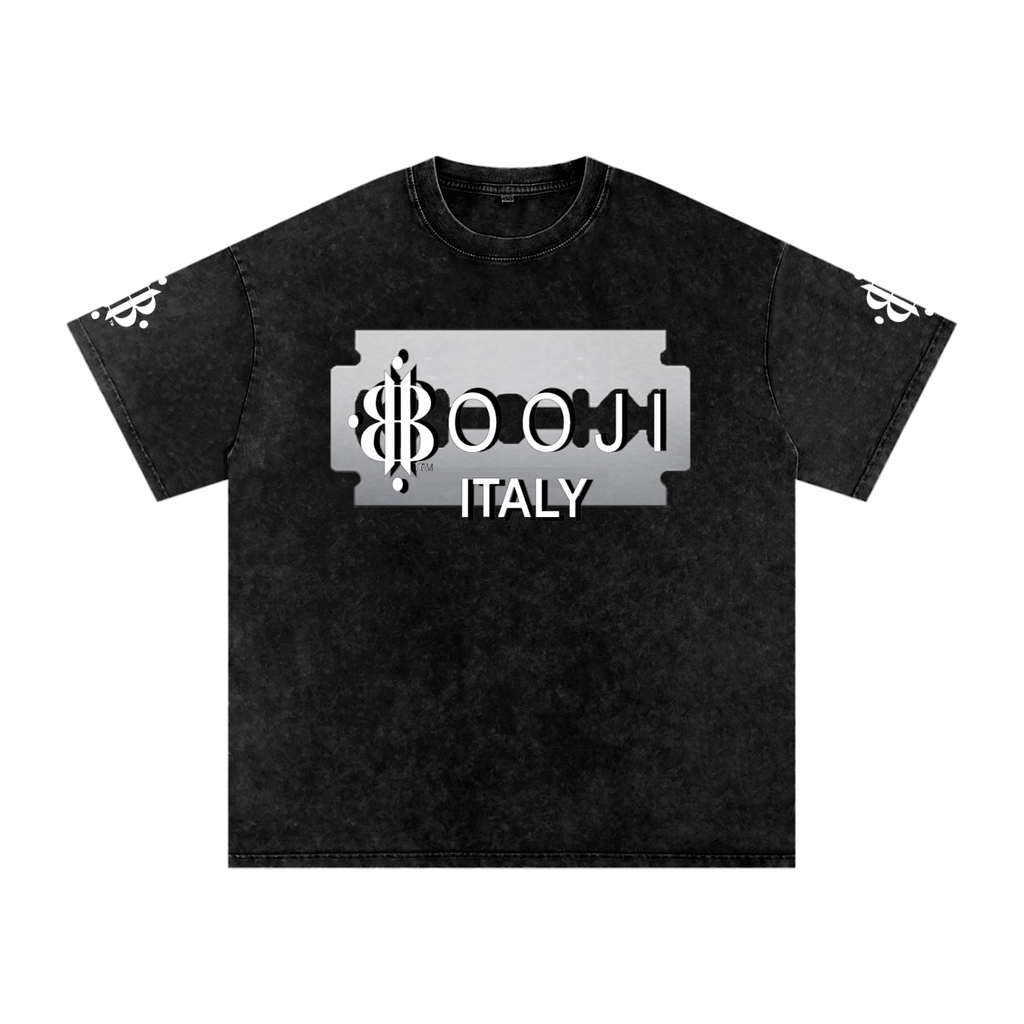 BOOJI ITALY SHARP "SUPER POSITION" LINE SNOW WASHED T-SHIRT