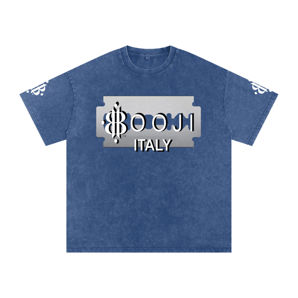BOOJI ITALY SHARP "SUPER POSITION" LINE SNOW WASHED T-SHIRT