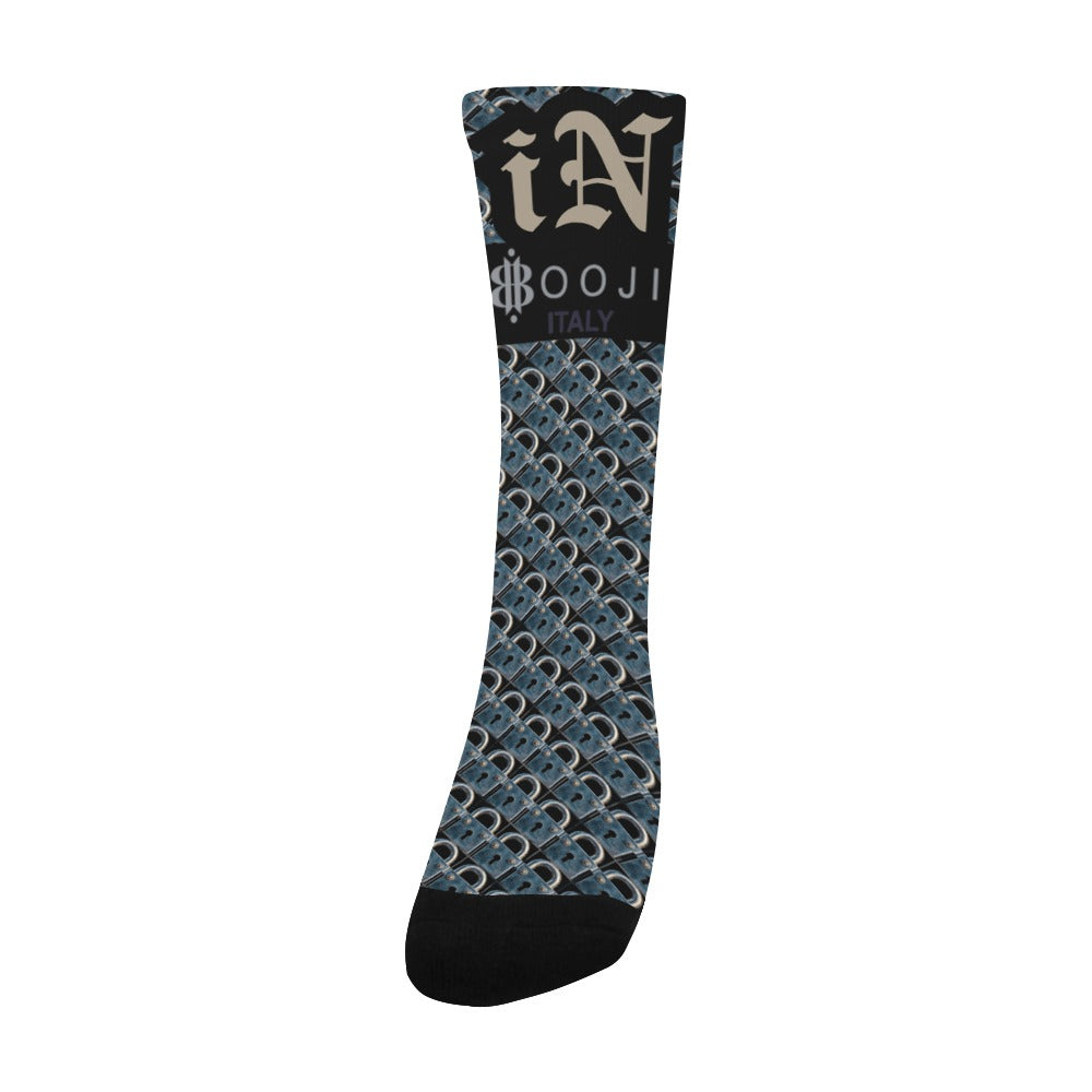 BOOJI ITALY LOCK IN MEN'S BLACK TUBE SOCKS BEIGE