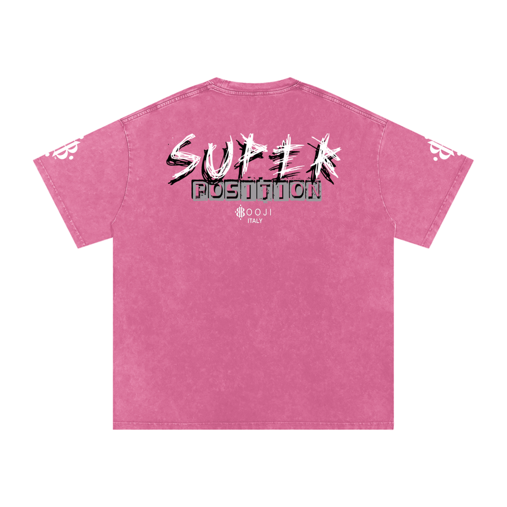 BOOJI ITALY SHARP "SUPER POSITION" LINE SNOW WASHED T-SHIRT