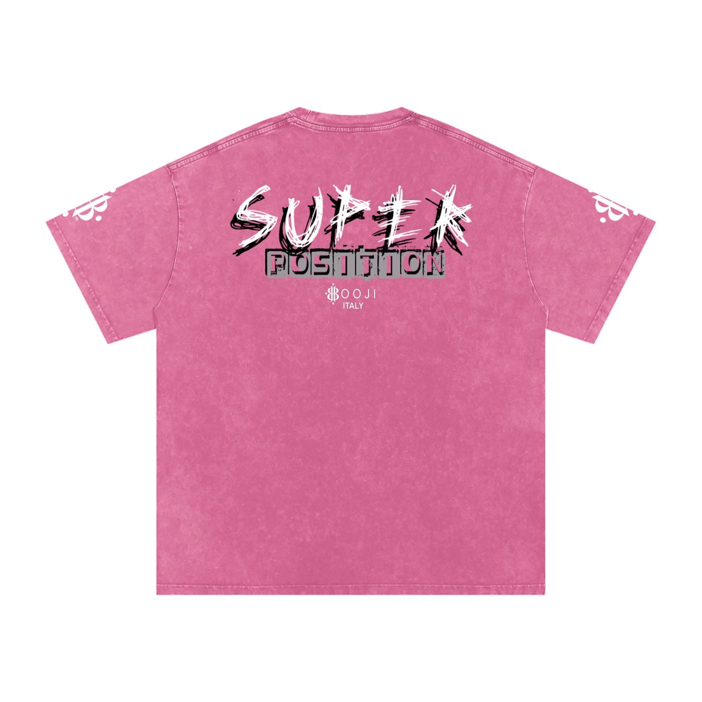 BOOJI ITALY SHARP "SUPER POSITION" LINE SNOW WASHED T-SHIRT