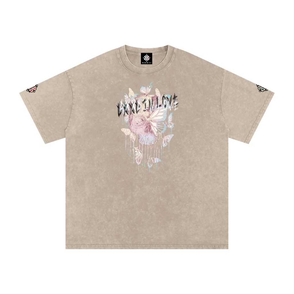 BOOJI ITALY DXXD IN LOVE BUTTERFLIES SNOW WASHED T-SHIRT