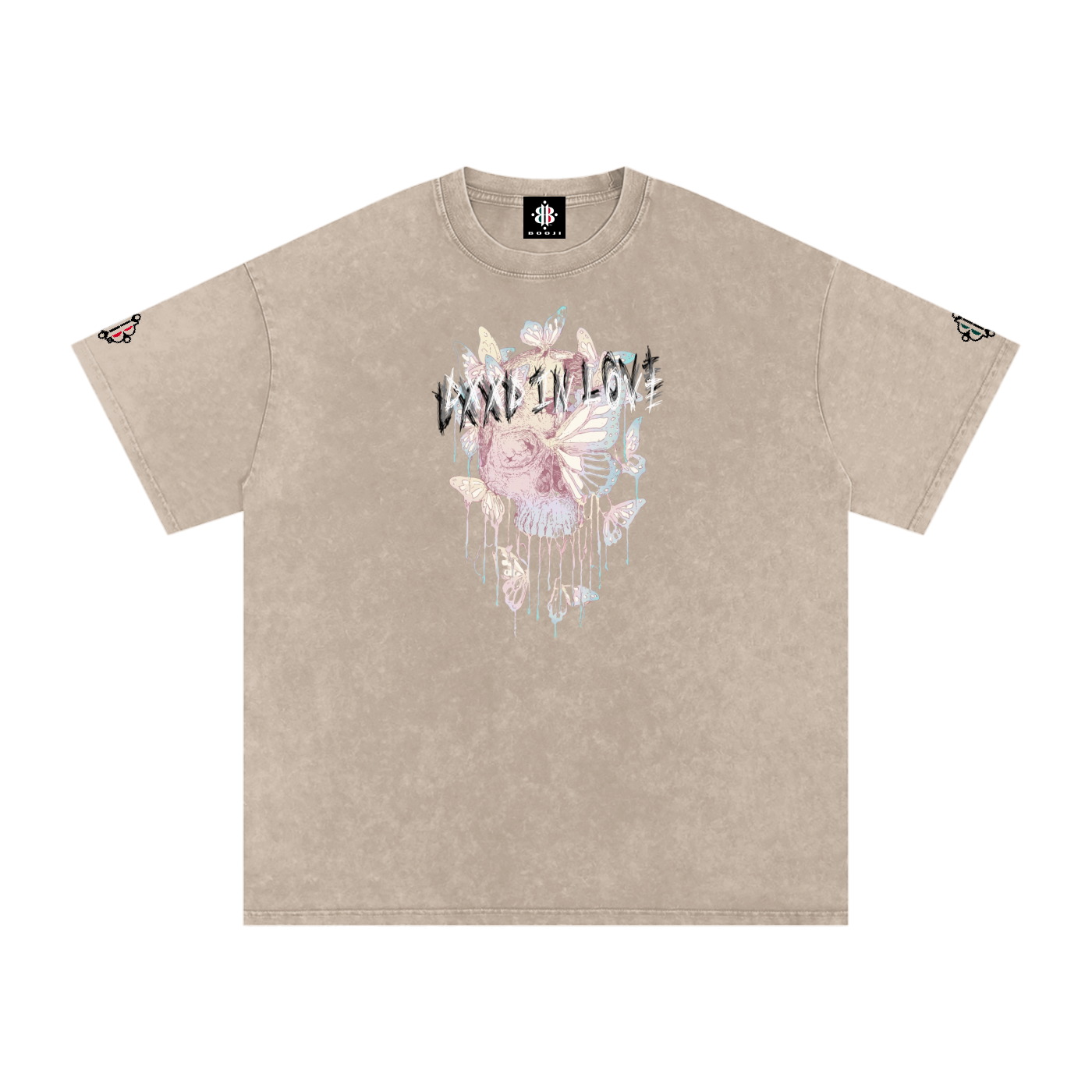 BOOJI ITALY DXXD IN LOVE BUTTERFLIES SNOW WASHED T-SHIRT