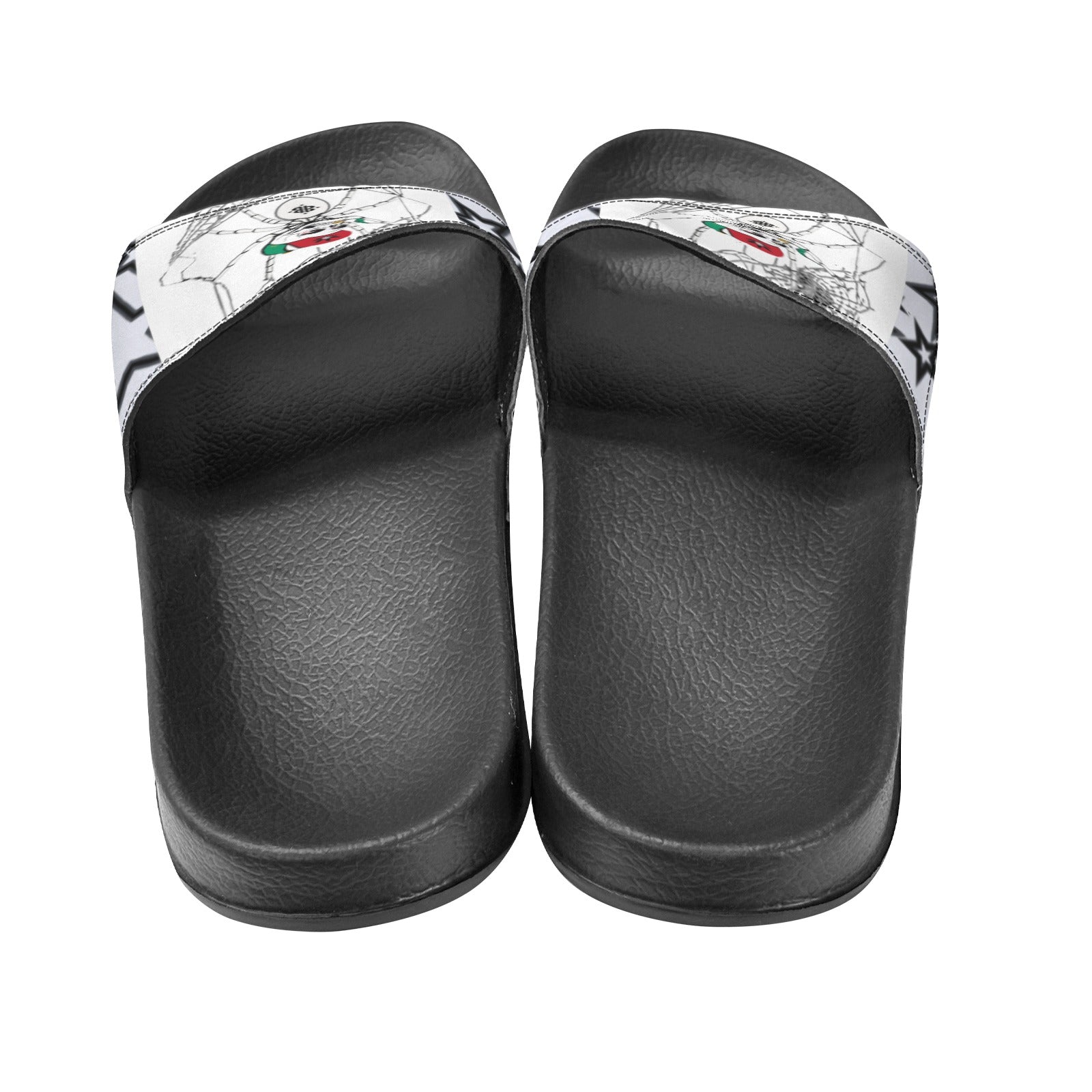 BOOJI ITALY MOLLYHOOD COLLECTION MEN'S BLACK SOLE SLIDES