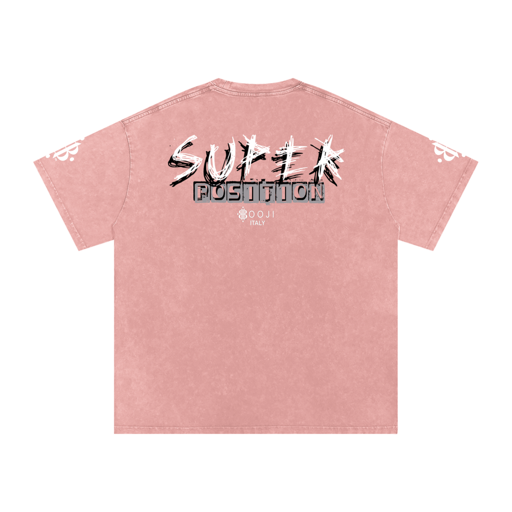 BOOJI ITALY SHARP "SUPER POSITION" LINE SNOW WASHED T-SHIRT