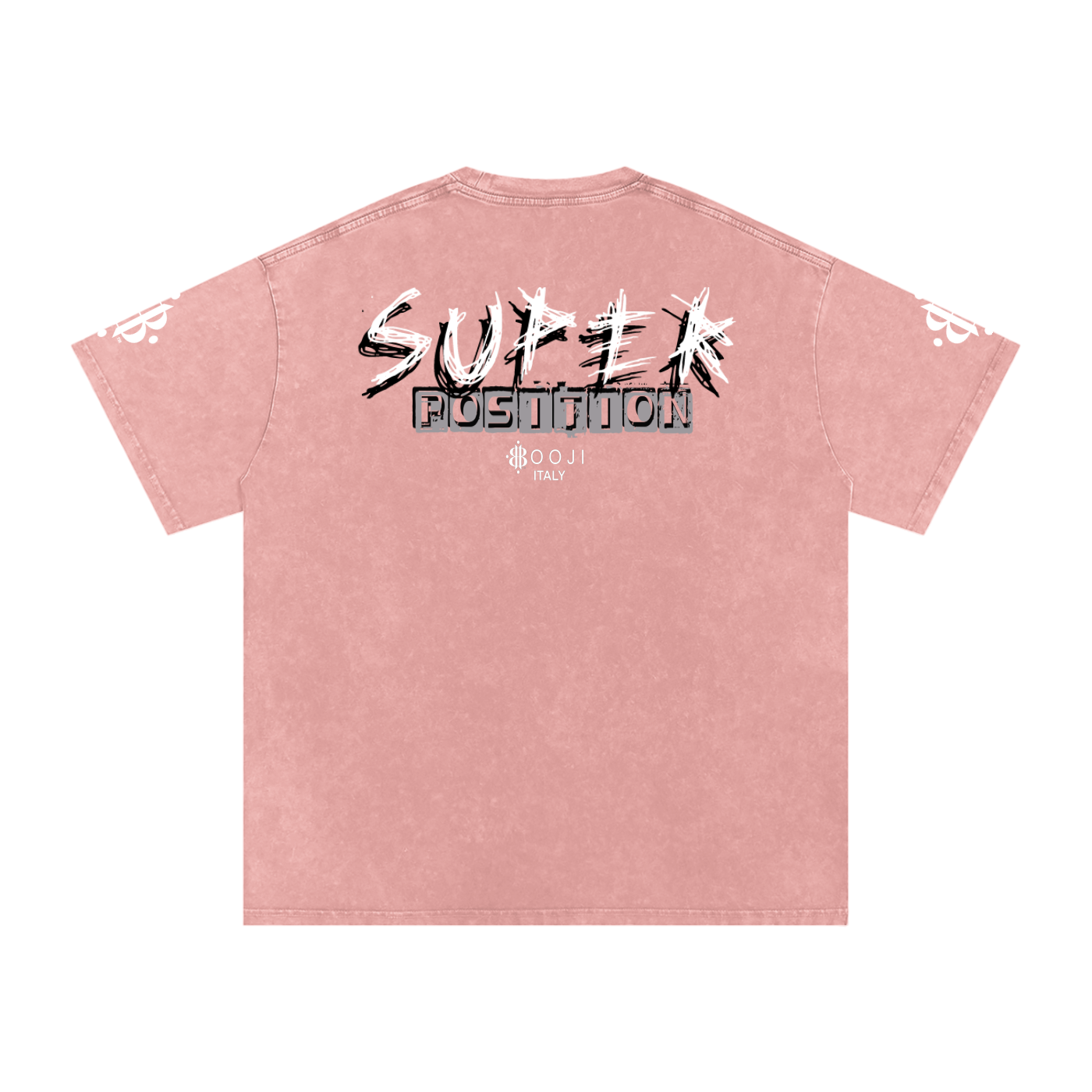 BOOJI ITALY SHARP "SUPER POSITION" LINE SNOW WASHED T-SHIRT