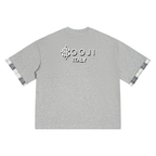 BOOJI ITALY MAGADIGS COLLECTION MEN'S PLAID PANEL T-SHIRT