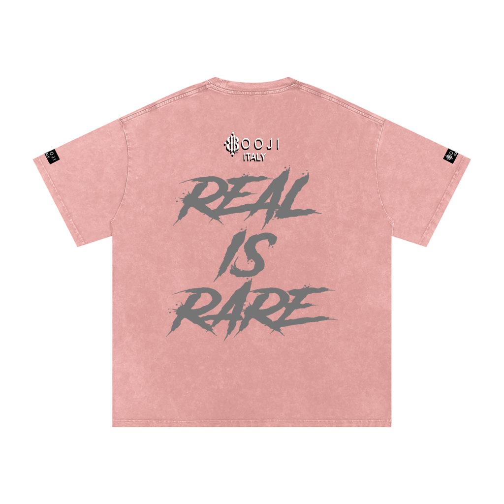 BOOJI ITALY "RICH SINNERS-REAL IS RARE" SNOW WASHED T-SHIRT