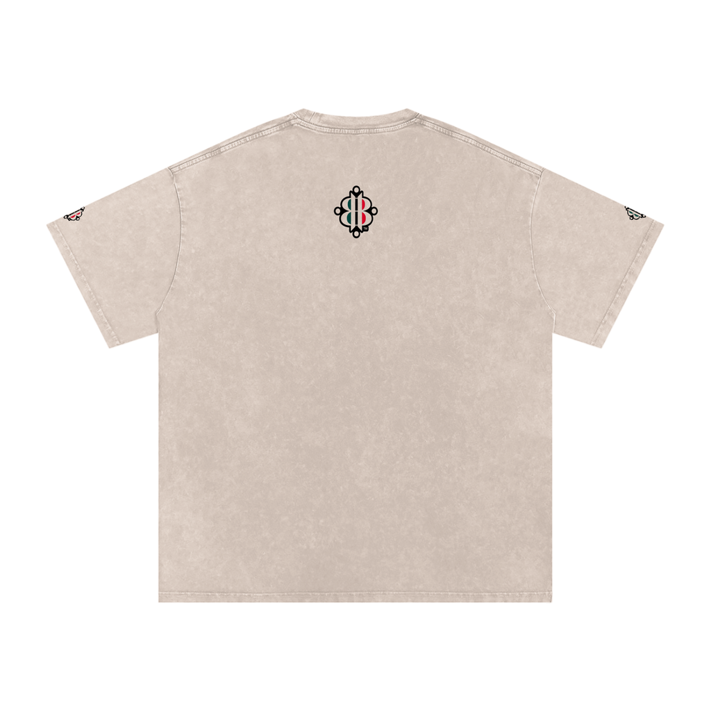 BOOJI ITALY 7 STARS 4 EVER $ LOGO SNOW WASHED T-SHIRT