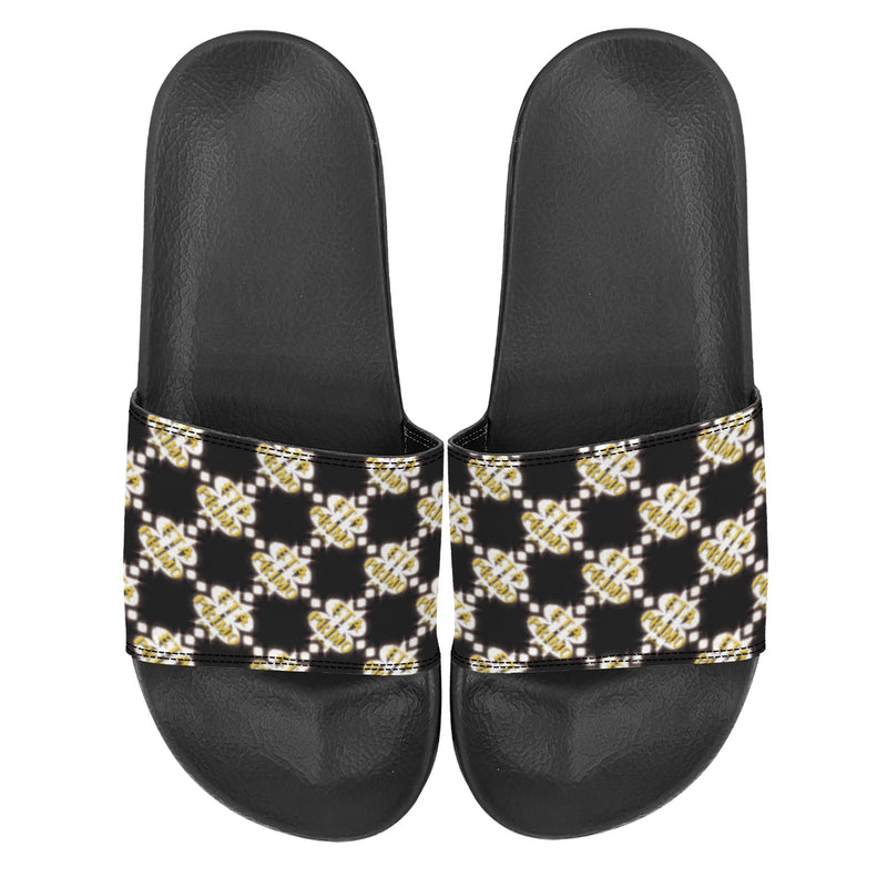 BOOJI ITALY ETA PRIMO COLLECTION LOGO PATTERN WOMEN'S BLACK SOLE SLIDES