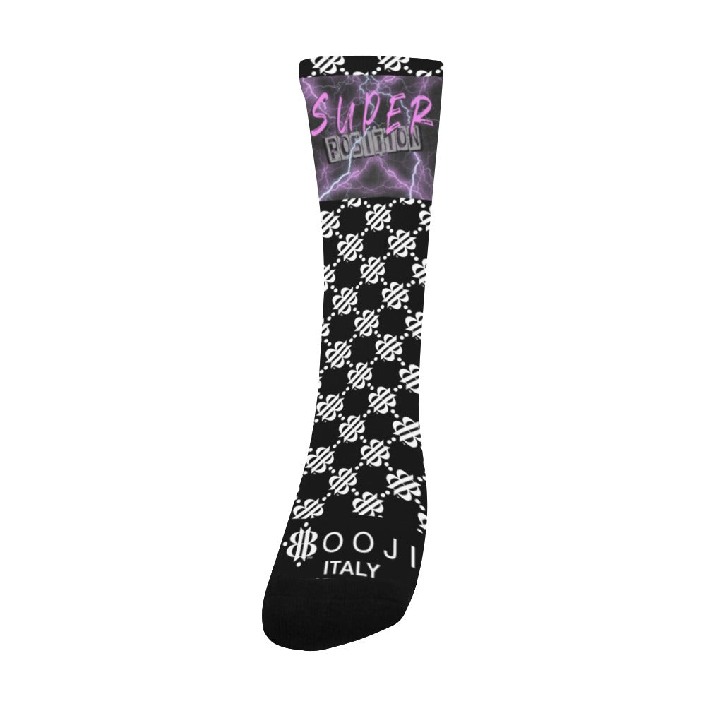 BOOJI ITALY SUPER POSITION COLLECTION MEN'S LOGO BLACK TUBE SOCKS