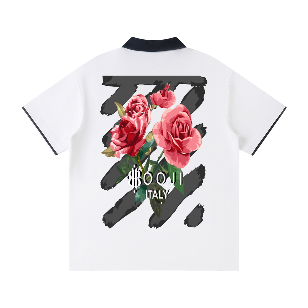 BOOJI ITALY "THORNSHARP" CONTRAST ACCENTED POLO SHIRT