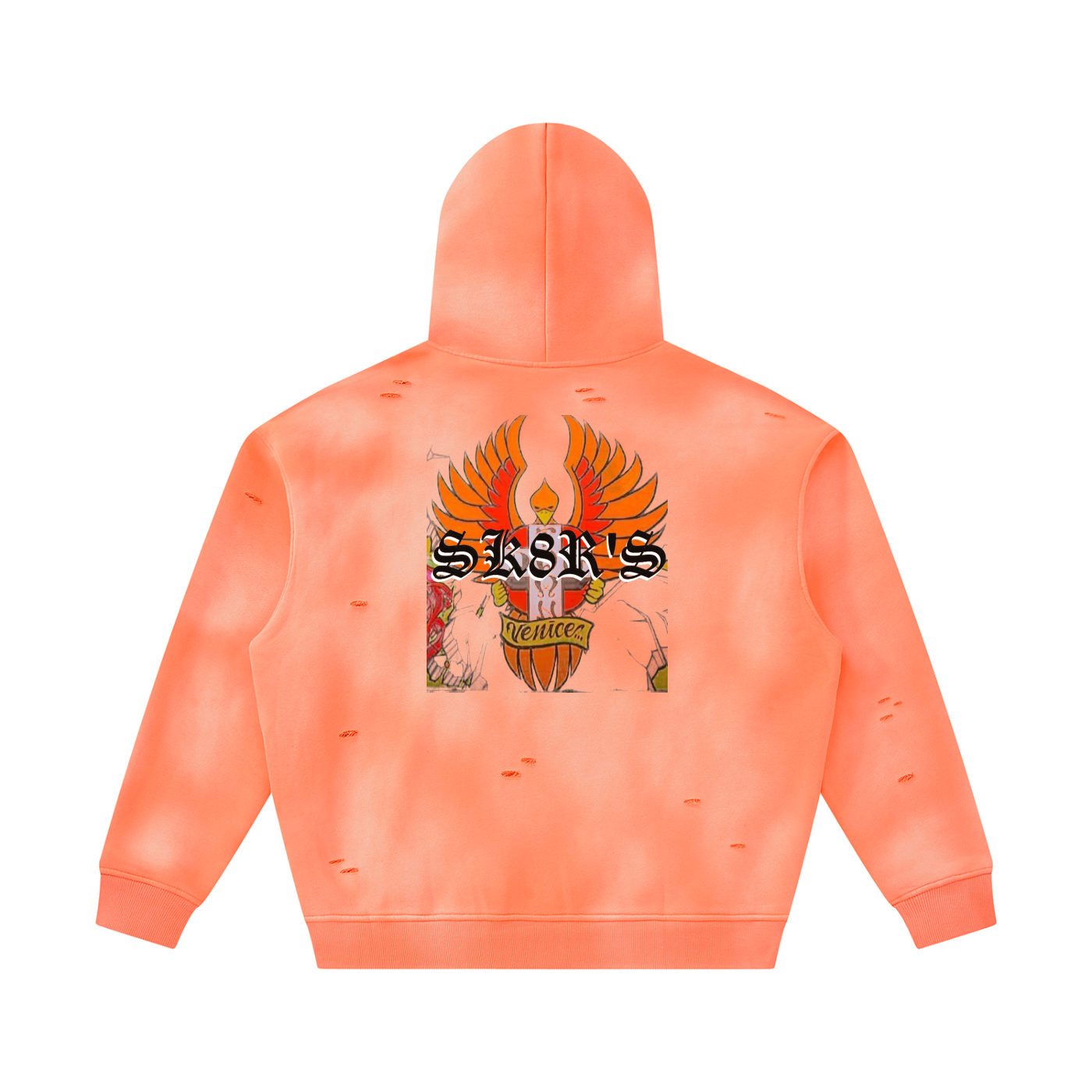 BOOJI ITALY SK8R'S COLLECTION SUNFADED DISTRESSED FLEECE HOODIE