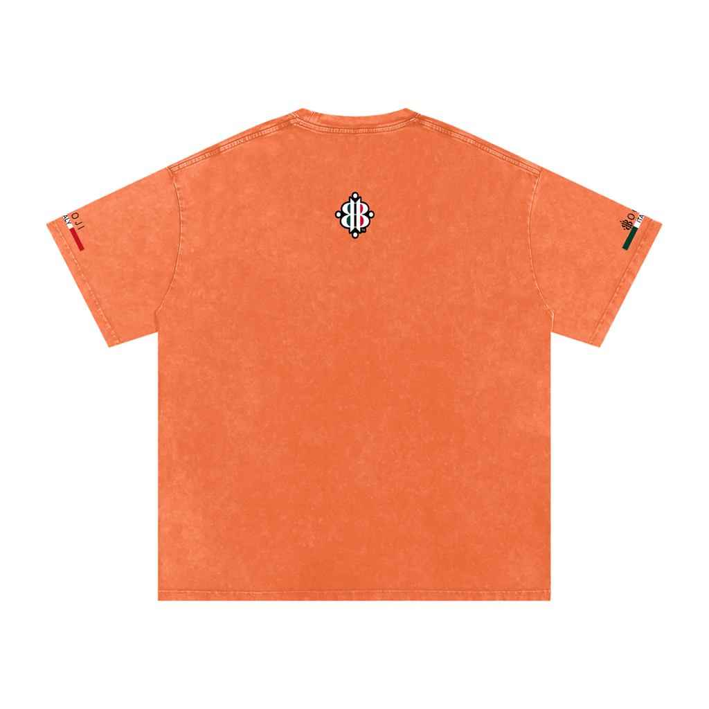 BOOJI ITALY ITALIAN FLAG 4 EVER $ LOGO SNOW WASHED T-SHIRT