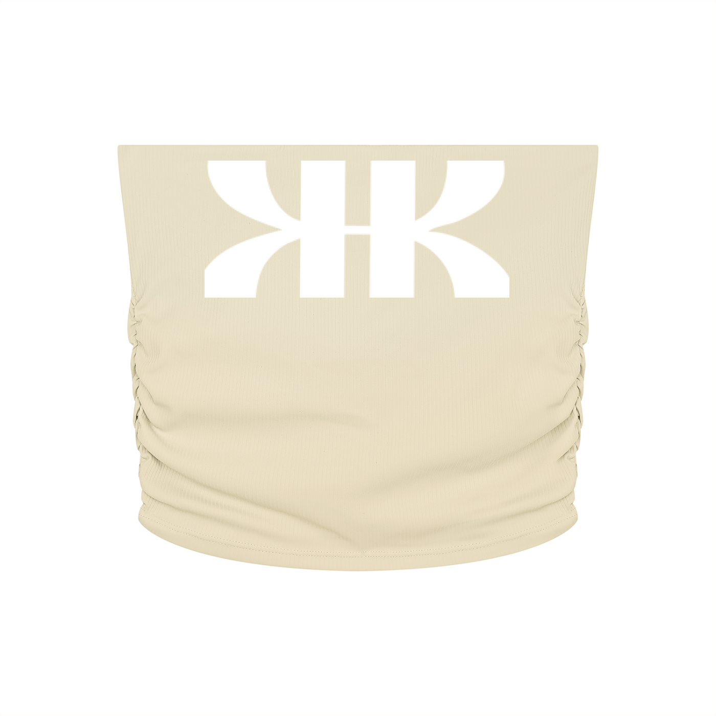 BOOJI ITALY 4 EVER $ LOGO WOMEN'S RUCHED CROPPED YOGA TUBE TOP