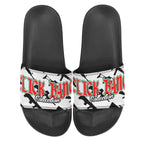 BOOJI ITALY CLICK BANG COLLECTION IN WHITE MEN'S BLACK SOLE SLIDES