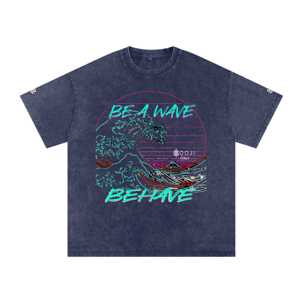 BOOJI ITALY "BE A WAVE, BEHAVE." SNOW WASHED T-SHIRT