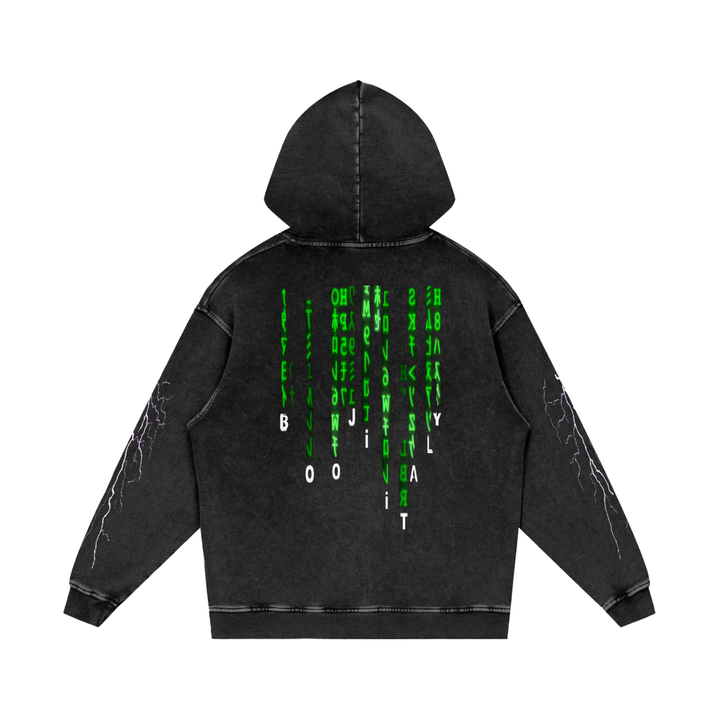 BOOJI ITALY SUPER POSITION COLLECTION MATRIX SNOW WASHED HOODIE