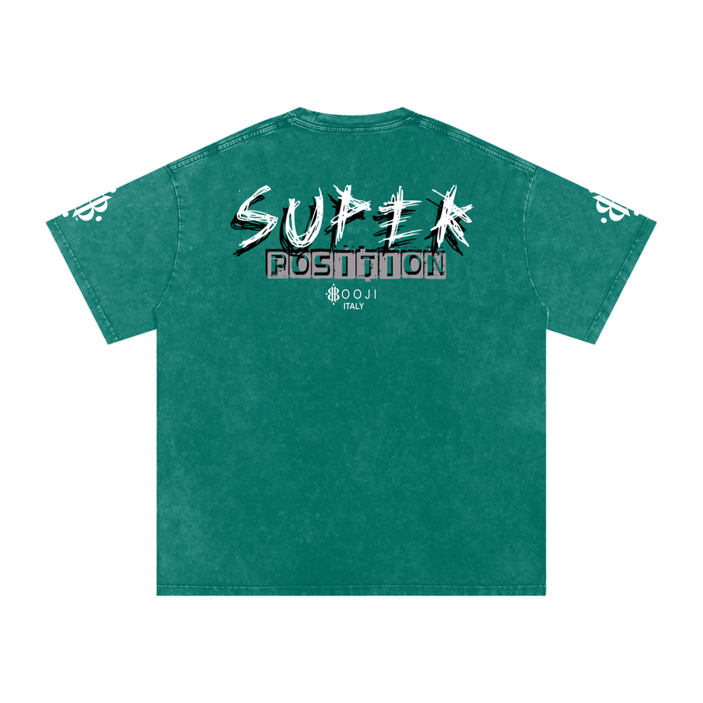 BOOJI ITALY SHARP "SUPER POSITION" LINE SNOW WASHED T-SHIRT