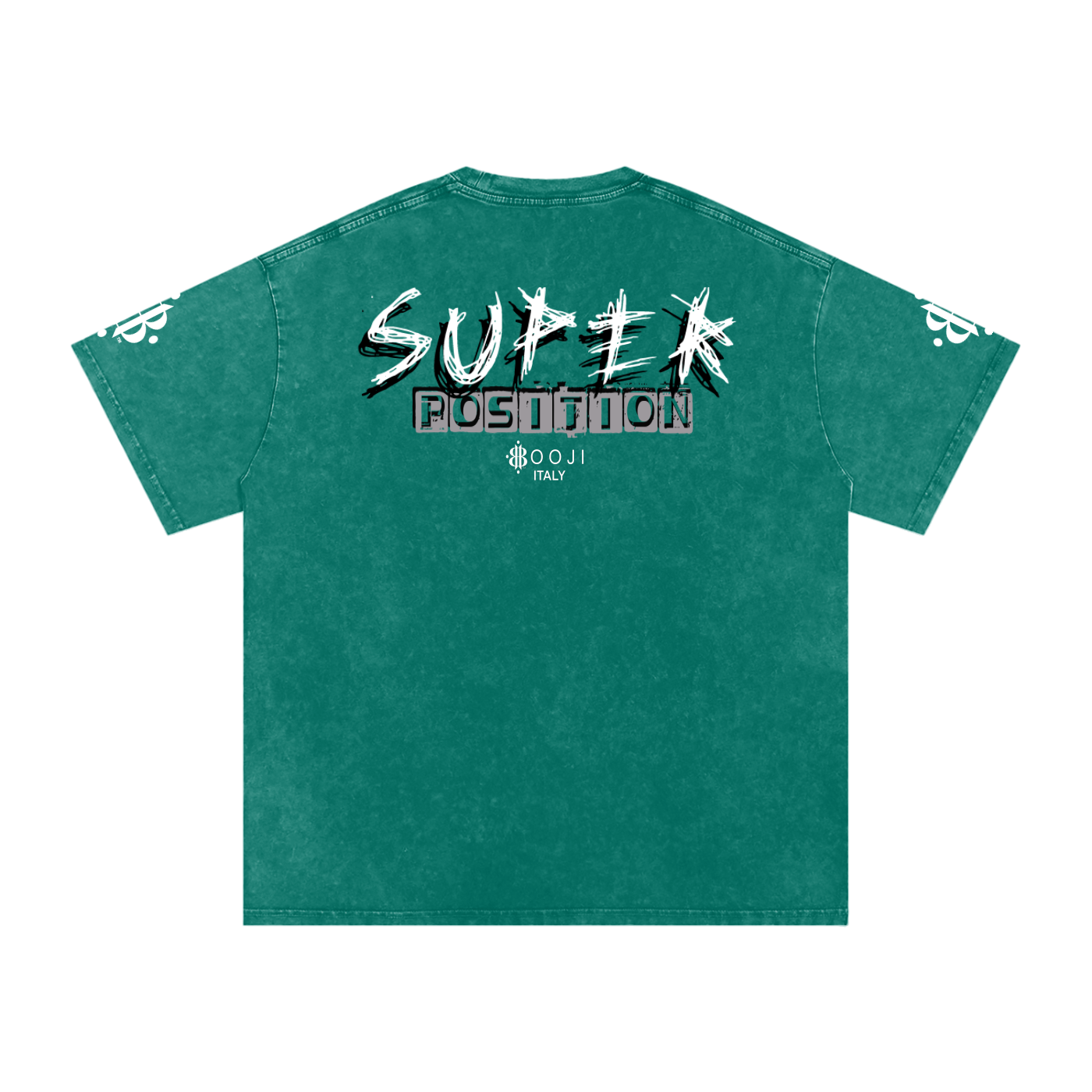 BOOJI ITALY SHARP "SUPER POSITION" LINE SNOW WASHED T-SHIRT