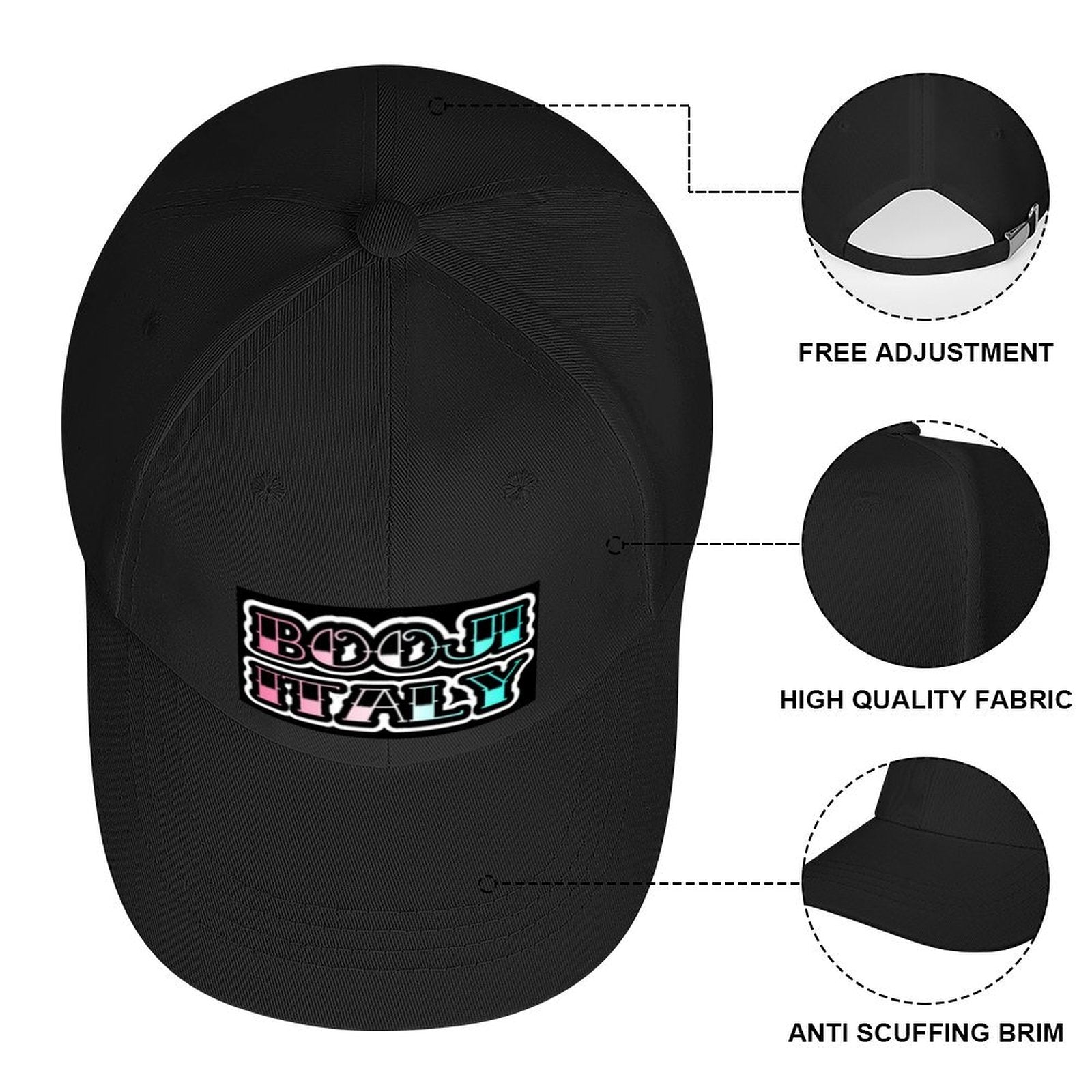 BOOJI INVERTED TATTOO FONT Baseball Cap