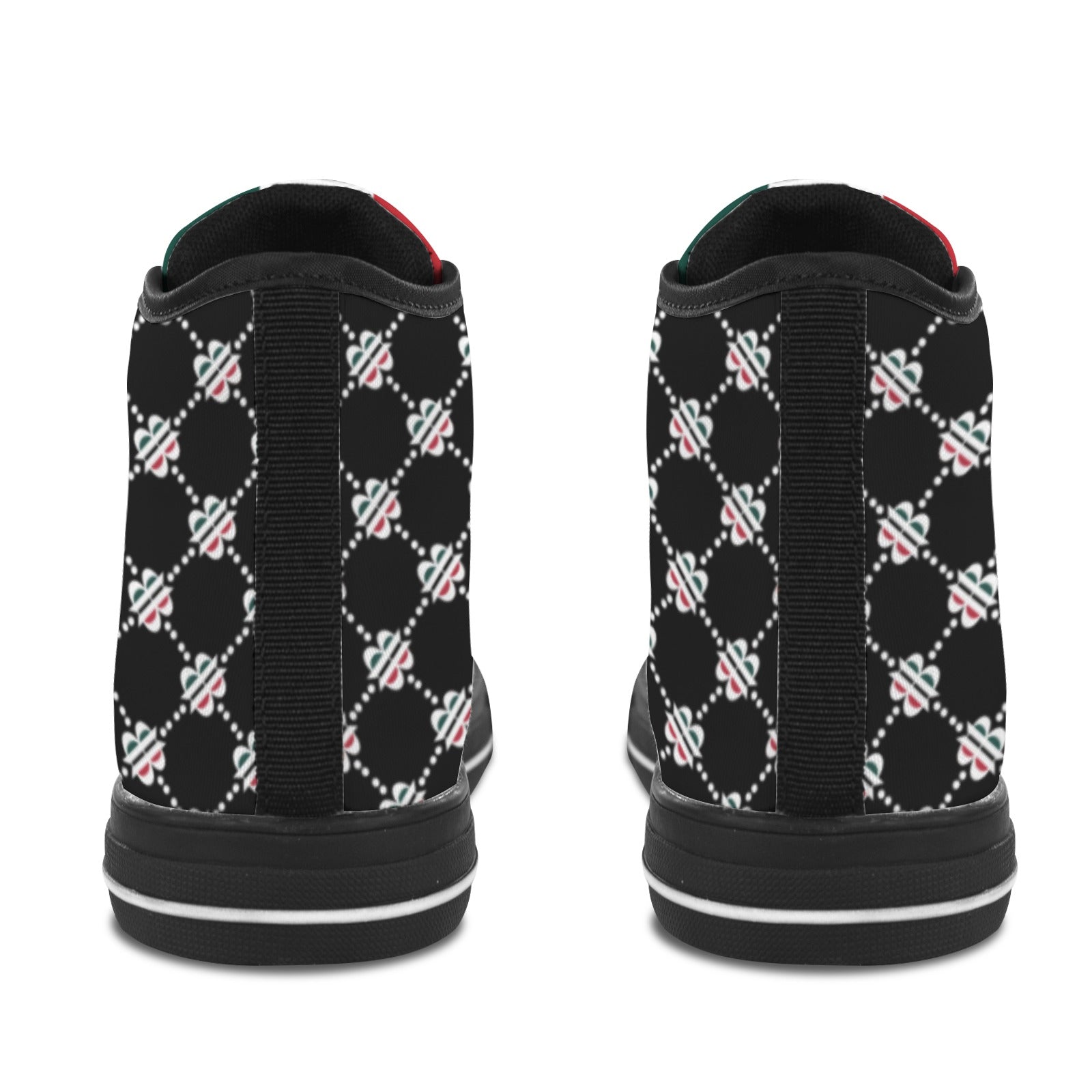 BOOJI LOGO PATTERN BLACK Vancouver High Top Canvas Men's Shoes (Model1013-1)